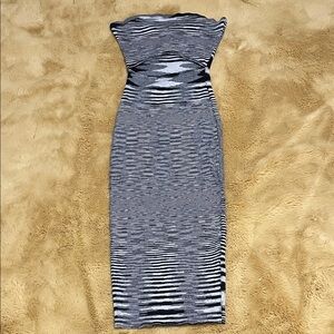 AKIRA Strapless Black and Gray Dress